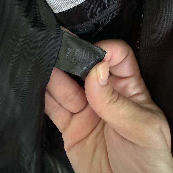 Express Men's Dark Grey Black Fitted Blazer 38R - Picture 7 of 10